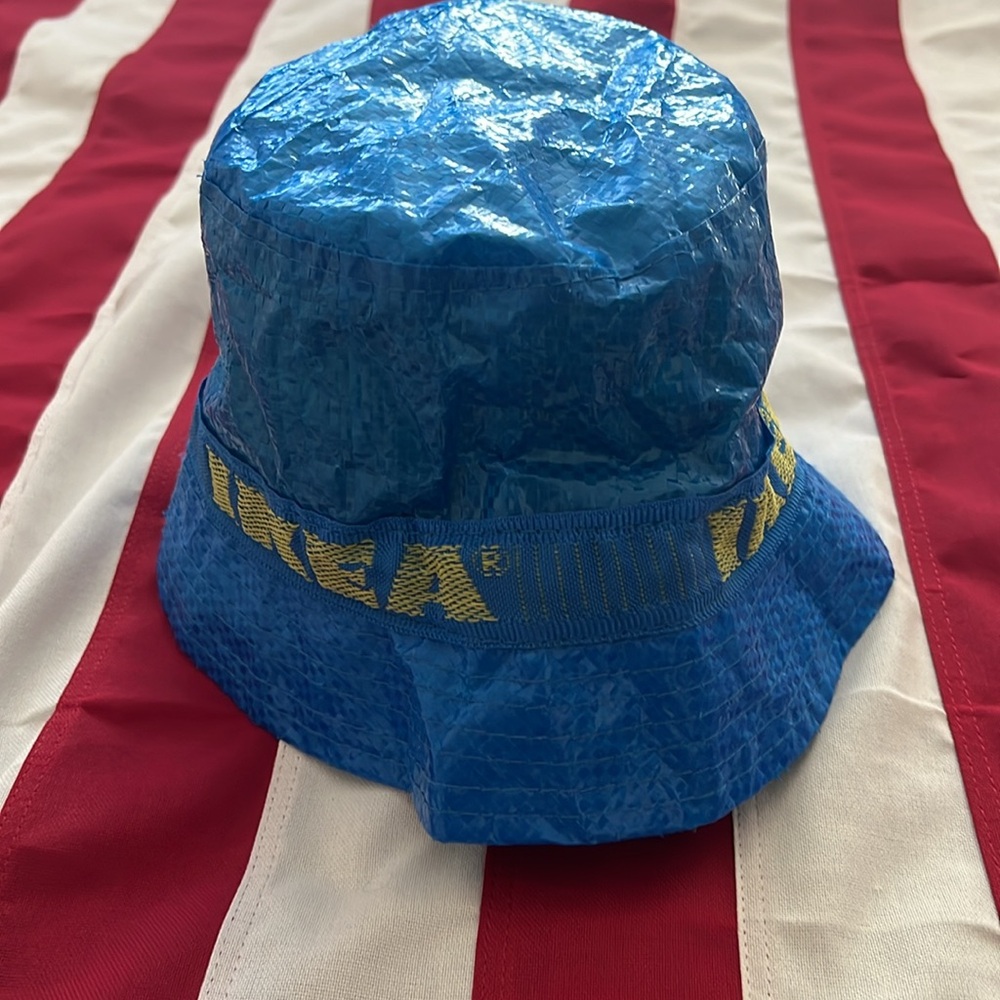 IKEA Blue Bucket Hat with Yellow Logo (never worn) - Picture 10 of 10